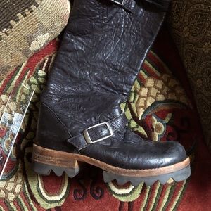 Bed Stu calf soft leather motorcycle style boots designed for Free People